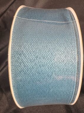 Blue Wired Ribbon 2.5 in -Holiday Floral Ribbon 50 yards
